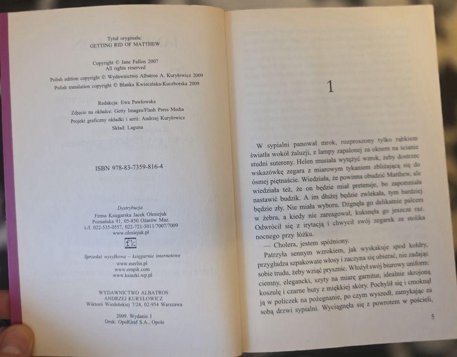Książka Jane Fallon Jak pozbyć się Matthew