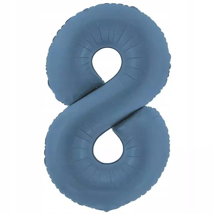Balon Foliowy "Cyfra 8", Granatowy Matowy, Partydeco, 34", Dgt. Nowy Produkt