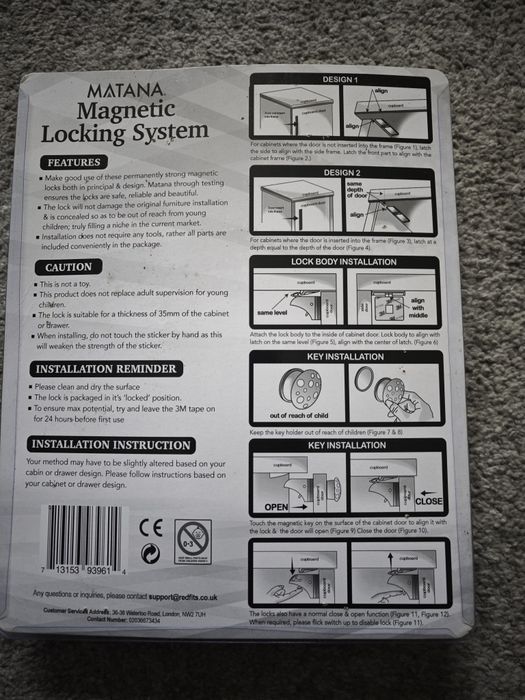 Proteções / fechadura magnéticas para gavetas e portas