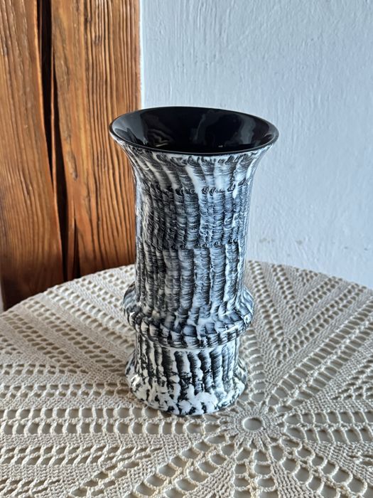 Stary Flakon Wazon ceramiczny Brabancja zaciekowy wzór retro PRL