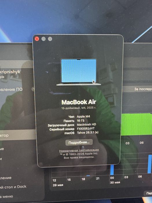 Macbook air M4 256gb 16 озу