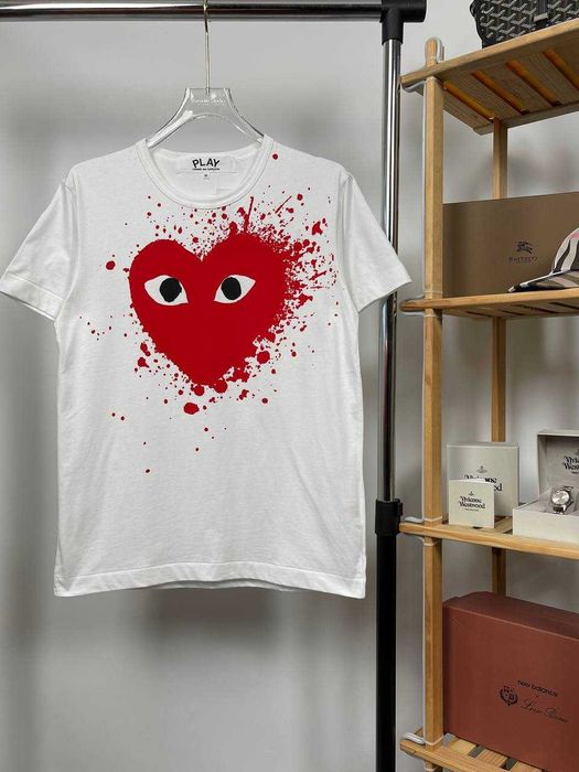 Футболка Comme Des Garcons | Бавовняна Футболка CDG | Тішка З Сердем