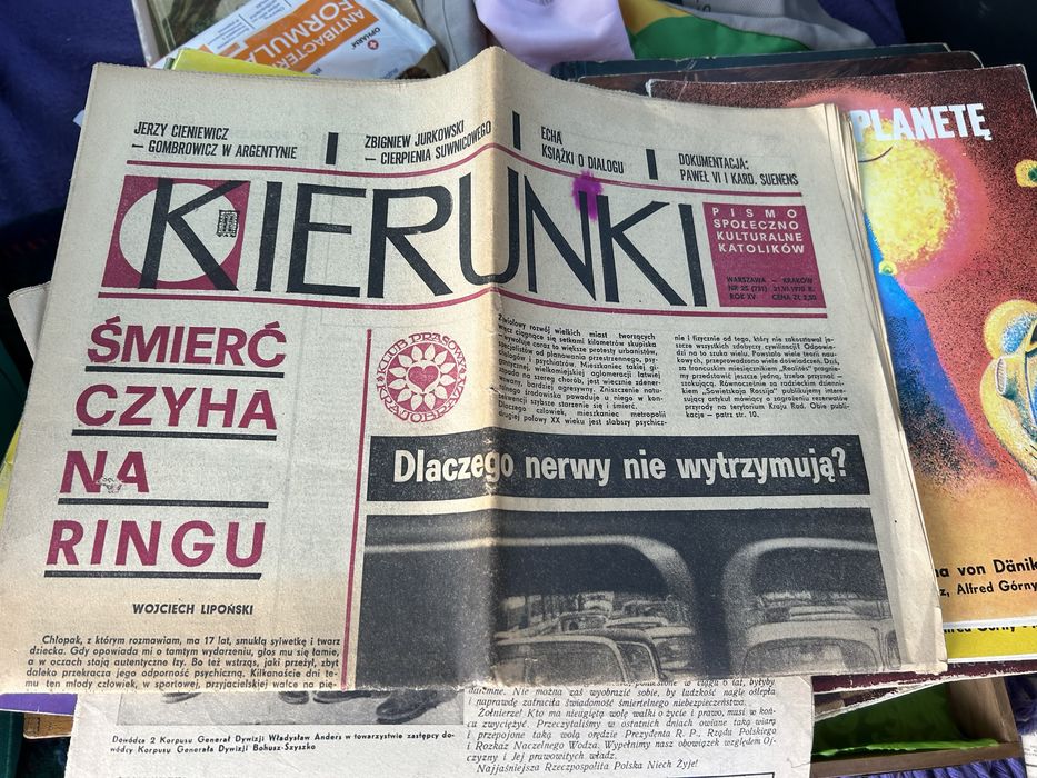 Gazeta antyk z 1970 roku „Kierunki”