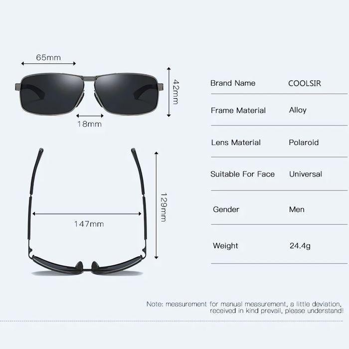 OKULARY PRZECIWSŁONECZNE. Gun Black. Polaryzacyjne HD. Nerdy. Męskie