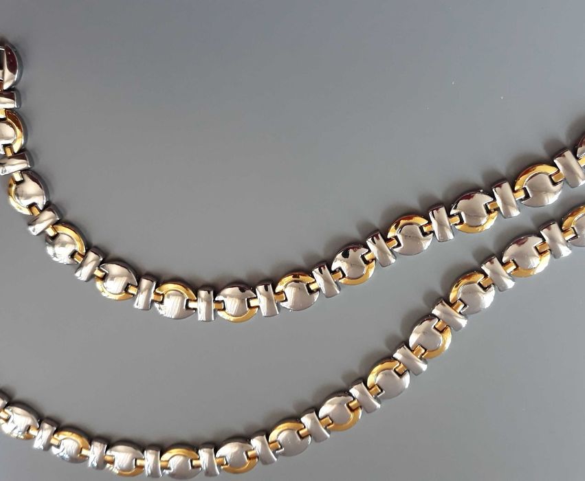 Yves Rocher Zestaw Naszyjnik Bransoletka Stal Szlachetna Złota Srebrna