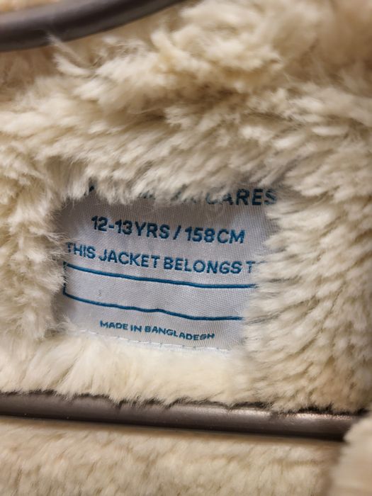 Курточка джинсова голубого кольору з кожушком на дівчинку 10-12 років