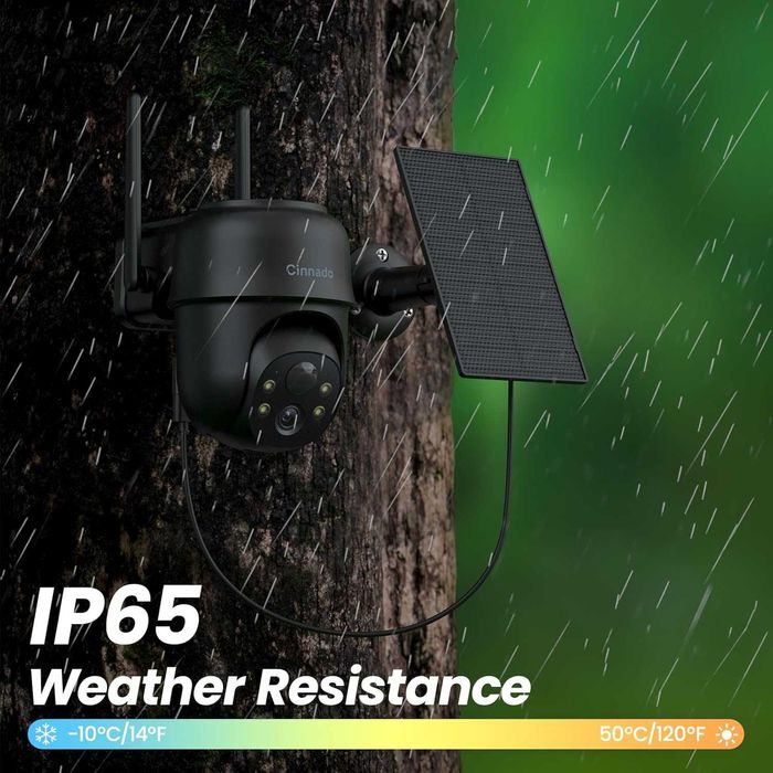Kamera Solarna WiFi Cinnado B6 2K - Pełna Ochrona Bez Kabli! Obrotowa