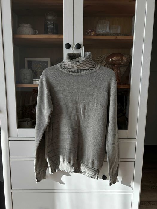 Szary męski golf jesienny sweter sweterek Bytom