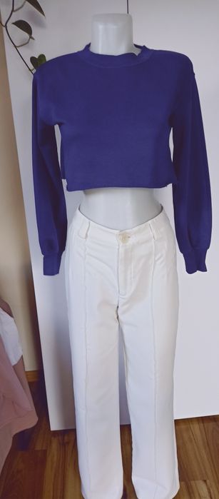 Bluza  H& krótka niebieska, bawełniana rozmiar XXS