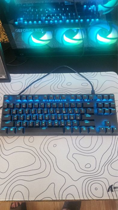 Клавіатура дротова ігрова HyperX Alloy Origins Core PBT HX Aqua USB