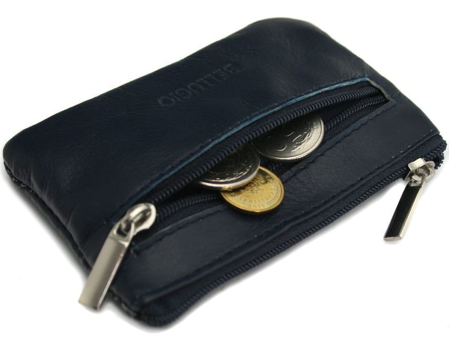 Etui premium na klucze ze skóry naturalnej Bellugio granatowe skórzane