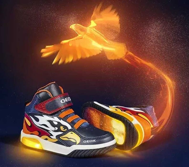 Sneakersy WYSOKIE GEOX J369CB buty ze świecącą podeszwa