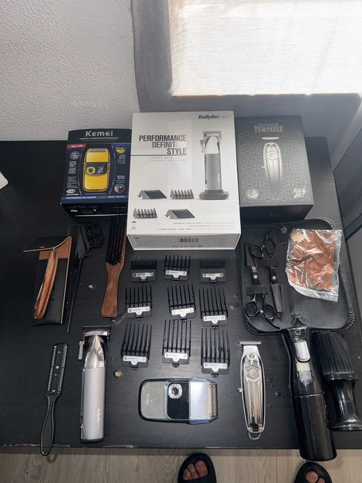 Kit completo de barbeiro – Máquinas, acessórios e mochila de transporte