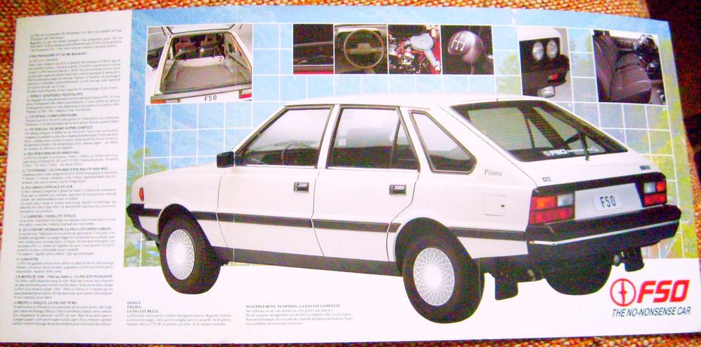 FSO Polonez Amplia 1.5 LE & Prima 1.3 CSE / 1.5 SLE / 1.6 SLE - prospekt 1987 ? stan BDB-, 6 str. *przesyłka GRATIS !