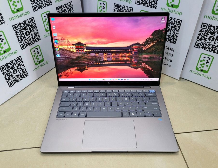 Ноутбук HP OmniBook X 14 Qualcomm Elite X AI 2K Touch  Метал Type-C