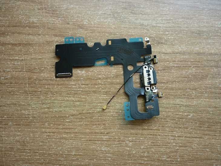 Шлейф для iPhone 7, с разъемом зарядки, с микрофоном, черный