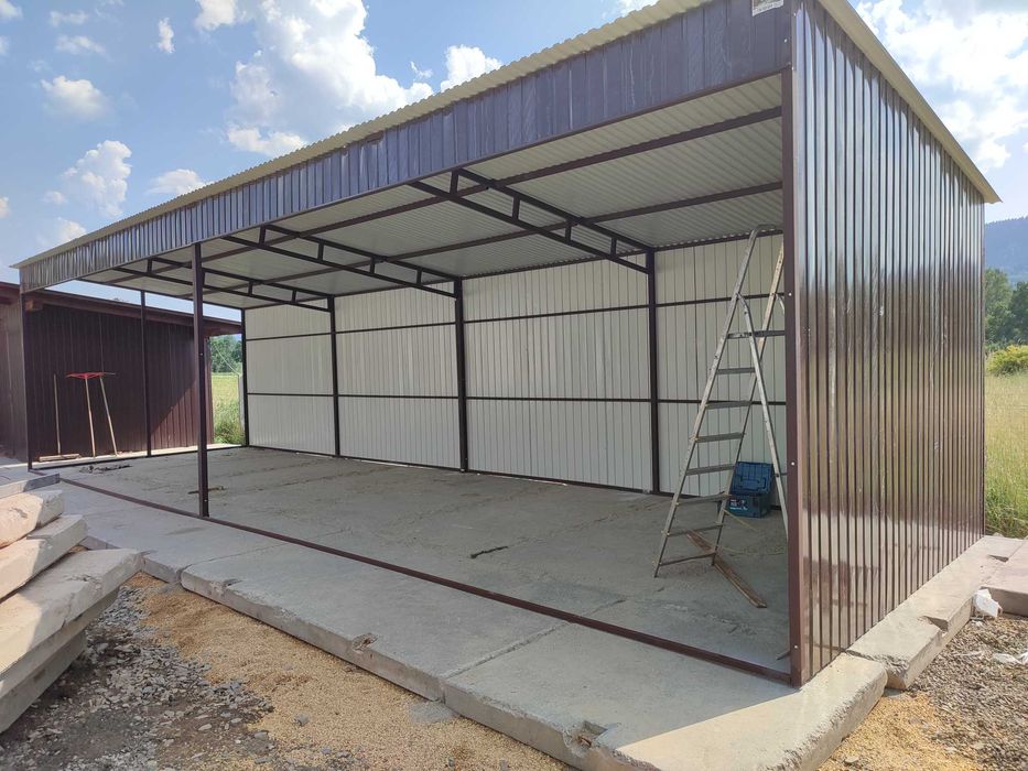 Garaż Blaszany otarty / Wiata Garażowa /Hala / Magazyn - GRZYWSTAL