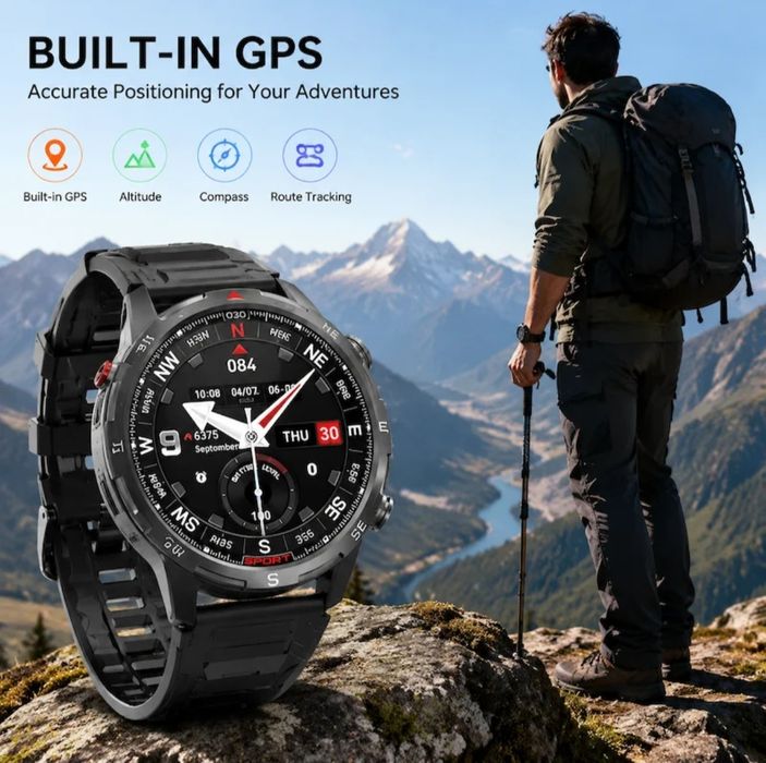 Новинка 2026 року. Тактичний смарт годинник TANK G10 Ultra Special Edition. Пам'ять 2 GB + Compass  + GPS, OFFLINE Google Maps.