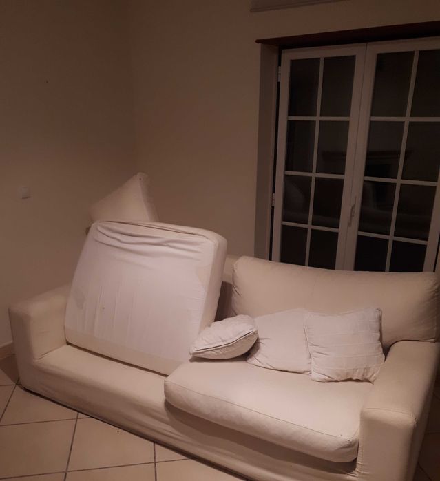 Sofá Comprido de 2 Lugares Largos Branco