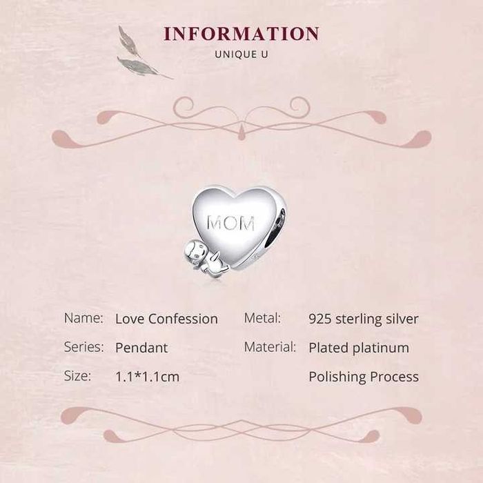 Zawieszka Charms Mama Mom do Pandora Apart Srebro 925