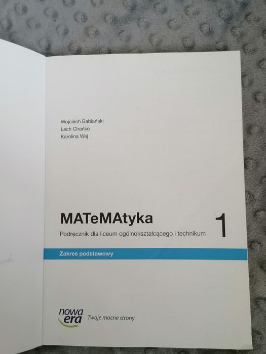 Podręcznik "Matematyka 1 zakres podstawowy"