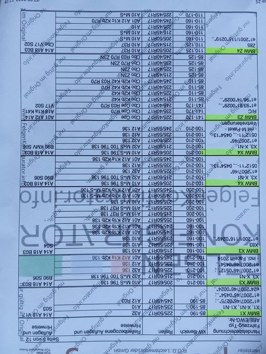 4 Alufelgi Kapsle Śruby Nowe Kopia Oryginału BMW 7,5Jx17H2 5x120 ET35