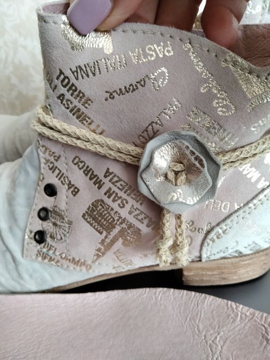 Шкіряні італійські черевики Sharm/ручної роботи/37 р/стиль Boho/Grunge