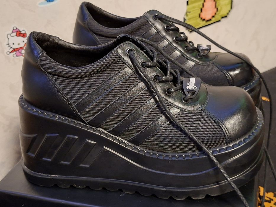 demonia stomp 08, черные ботиночки