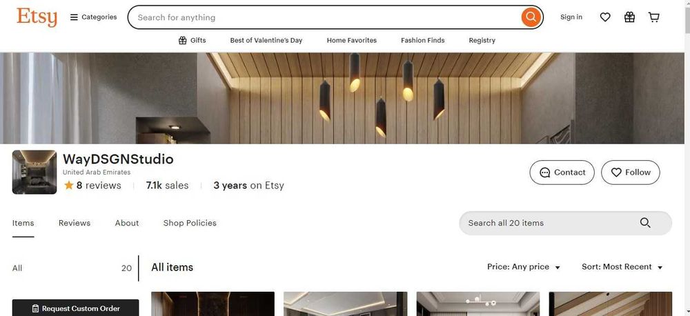 Оренда магазину на Etsy (з 2022 року, більше 7000 продажів, відгуки)