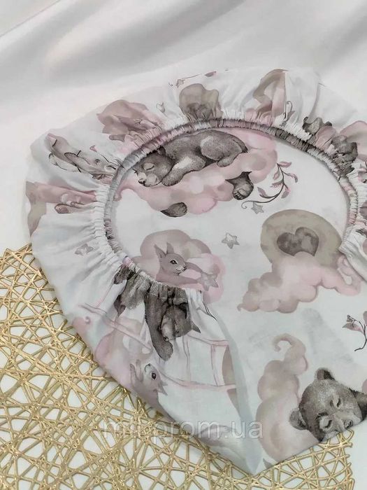 Простирадла у візочок, люльку, колиску, простынка хлопковая (#6037)