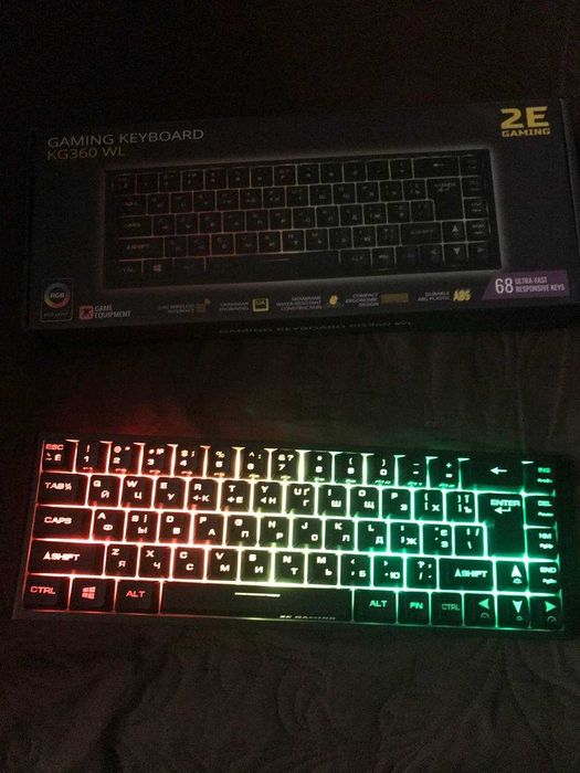 Клавіатура бездротова 2E Gaming KG360 RGB 68key (2E-KG360UBK)