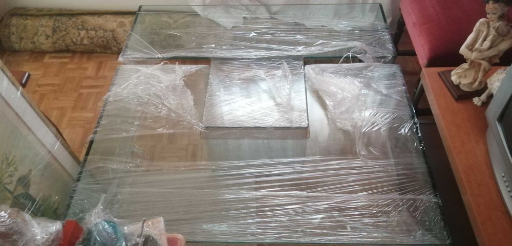 mesa de centro em vidro