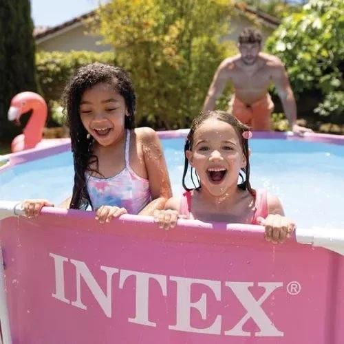 ЗНИЖКА Каркасний басейн Intex 28290 244×76 см рожевий круглий інтекс