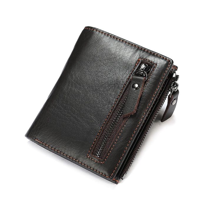 Мужской кожаный кошелек коричневый