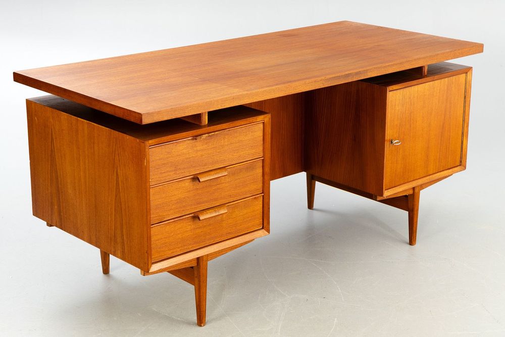 Biurko tekowe wolnostojące - Dania 1960s vintage