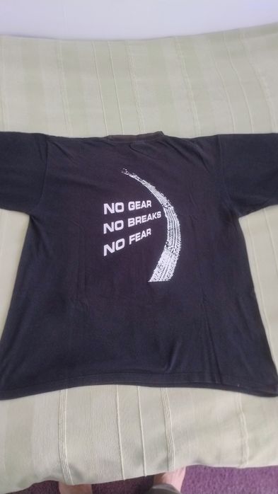 T-shirt czarny z nadrukiem żużlowca
