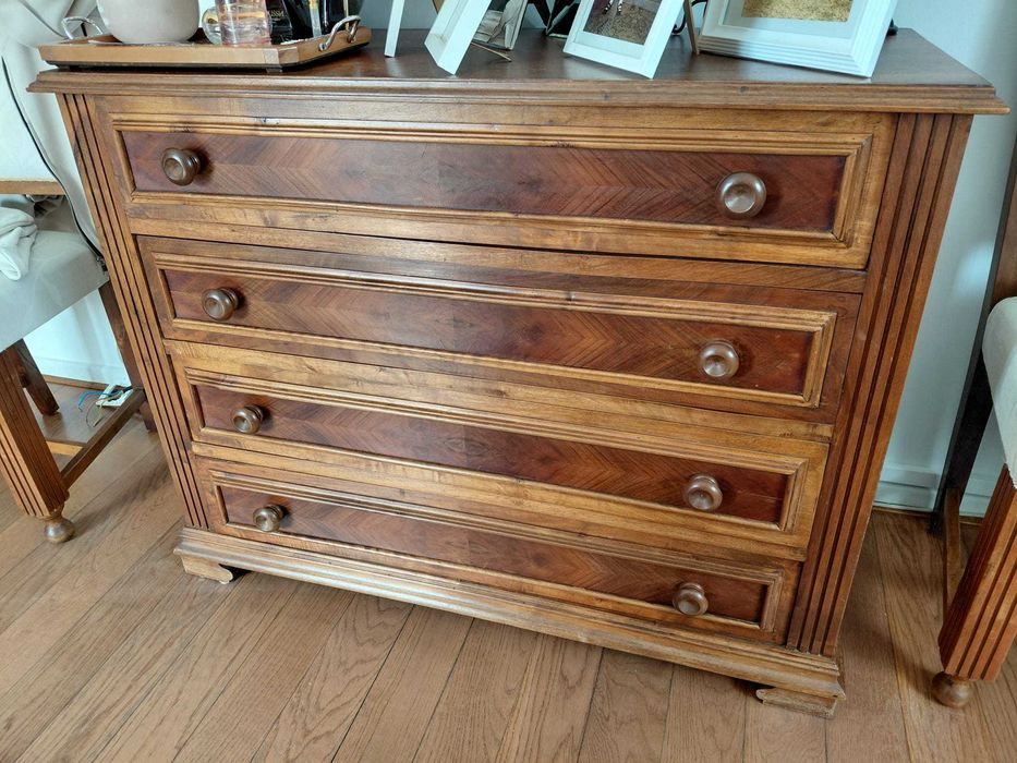 Conjunto quarto completo madeira maciça de nogueira elegante
