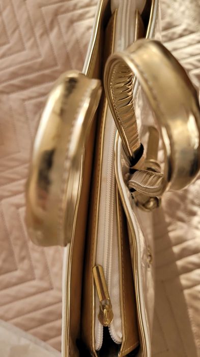 Torebka biało - złota