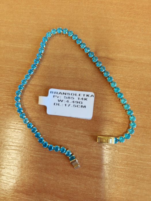 Bransoletka tenisowa pr.585 14 k zloto