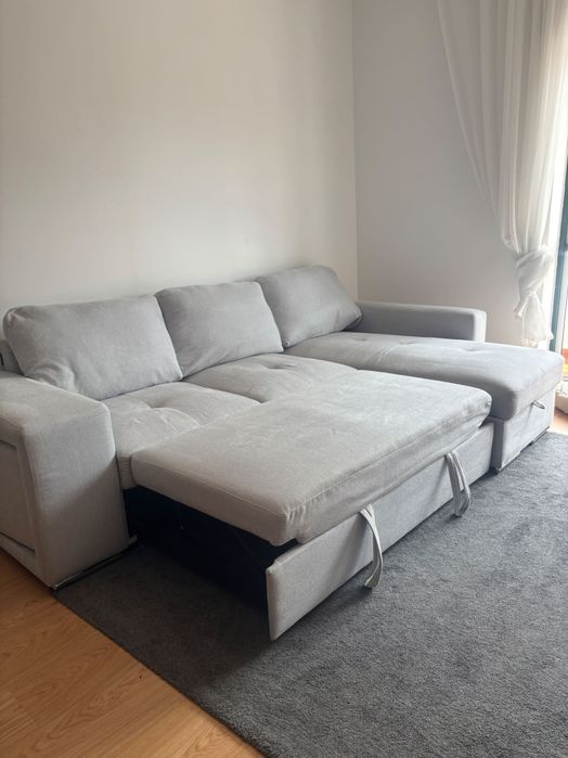 Sofá Charlotte Moviflor | Chaise Longue à Direita | Sofá-Cama | Excelente Estado