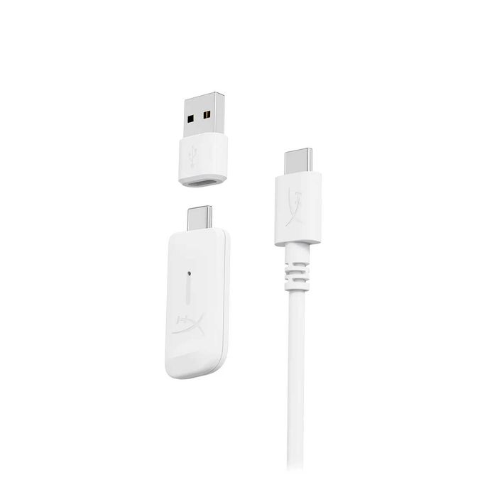 Бездротова гарнітура HyperX Cloud Flight 2 White (B5VC5AA) RGB 2,4 ГГЦ Bluetooth 5.4 звук 7.1
