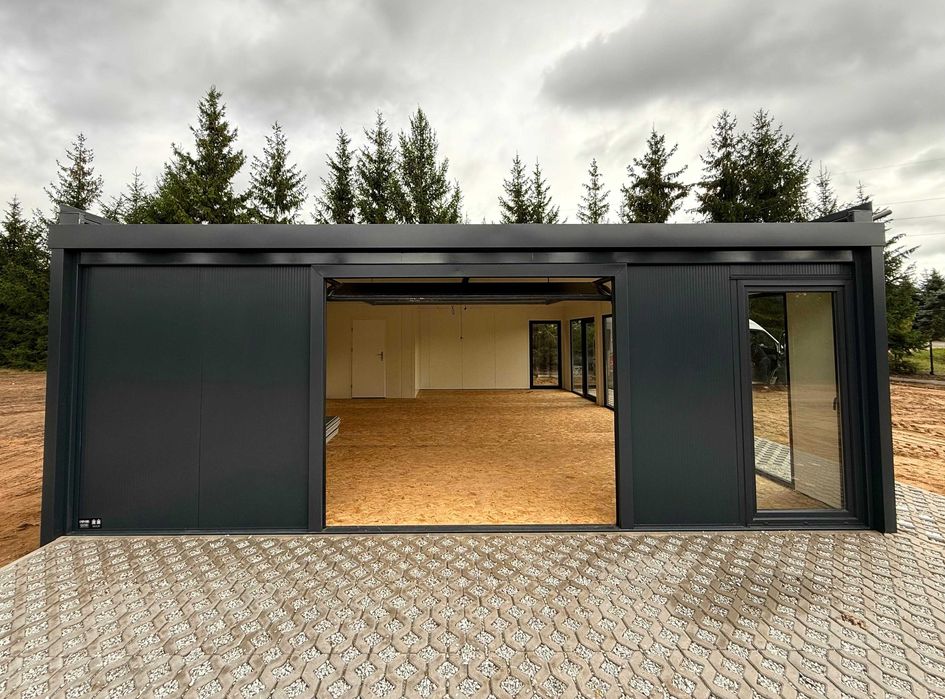 kontener pawilon wystawowy garaż oszklony