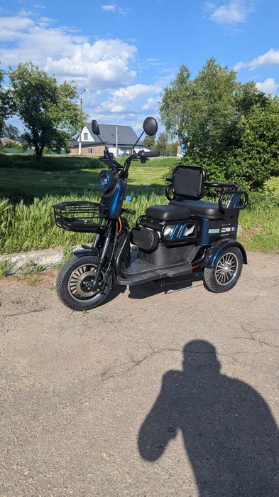 Електротрицикл потужність 1200 вт 60 км на заряді нові гарантія 12 міс