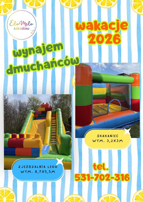 Wynajem zjeżdżalni dmuchanej,dmuchaniec