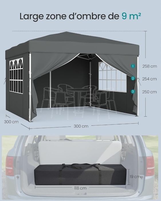 Pawilon ogrodowy 3x3m