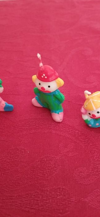Quatro mini velas/palhaços, vintage