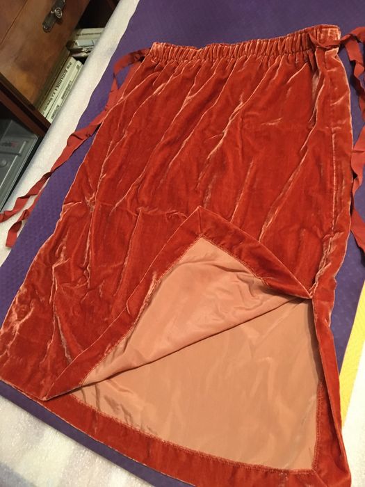 H&M юбка плюш терракотовая новая