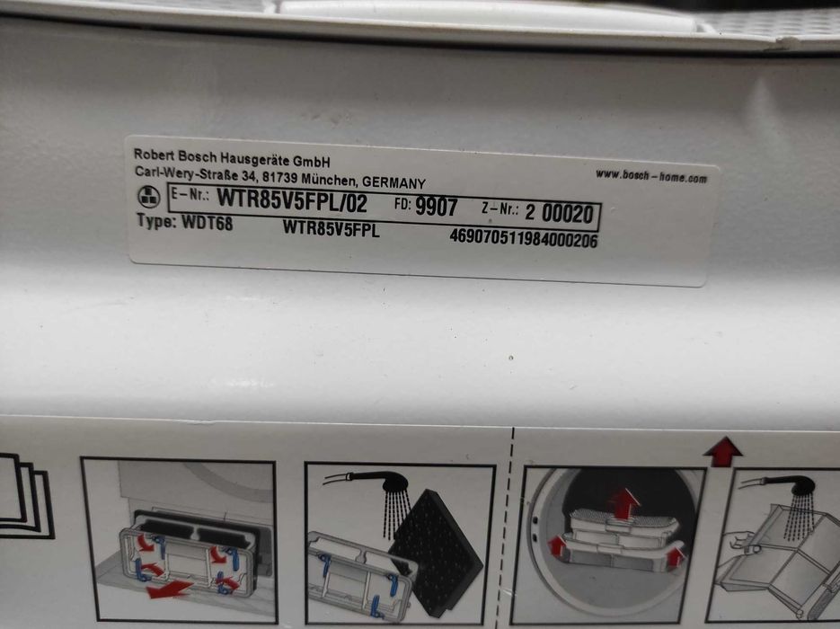 Suszarka do ubrań Bosch z pompą ciepła.