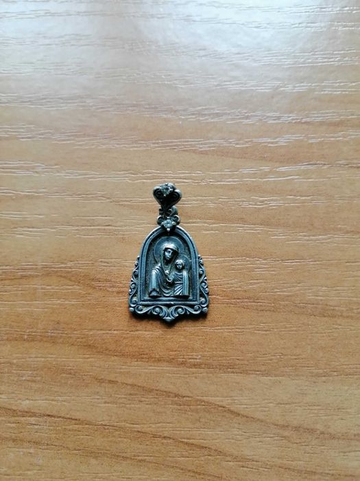 Подвеска серебряная Икона божей матери, кулон