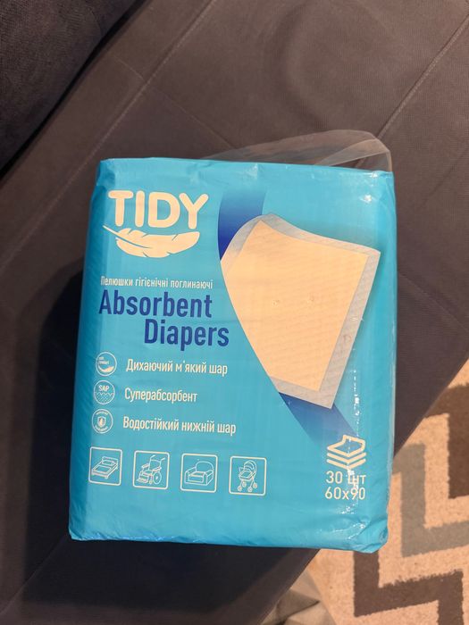 Пелюшки одноразові поглинаючі 60х90 30 шт ТМ Tidy